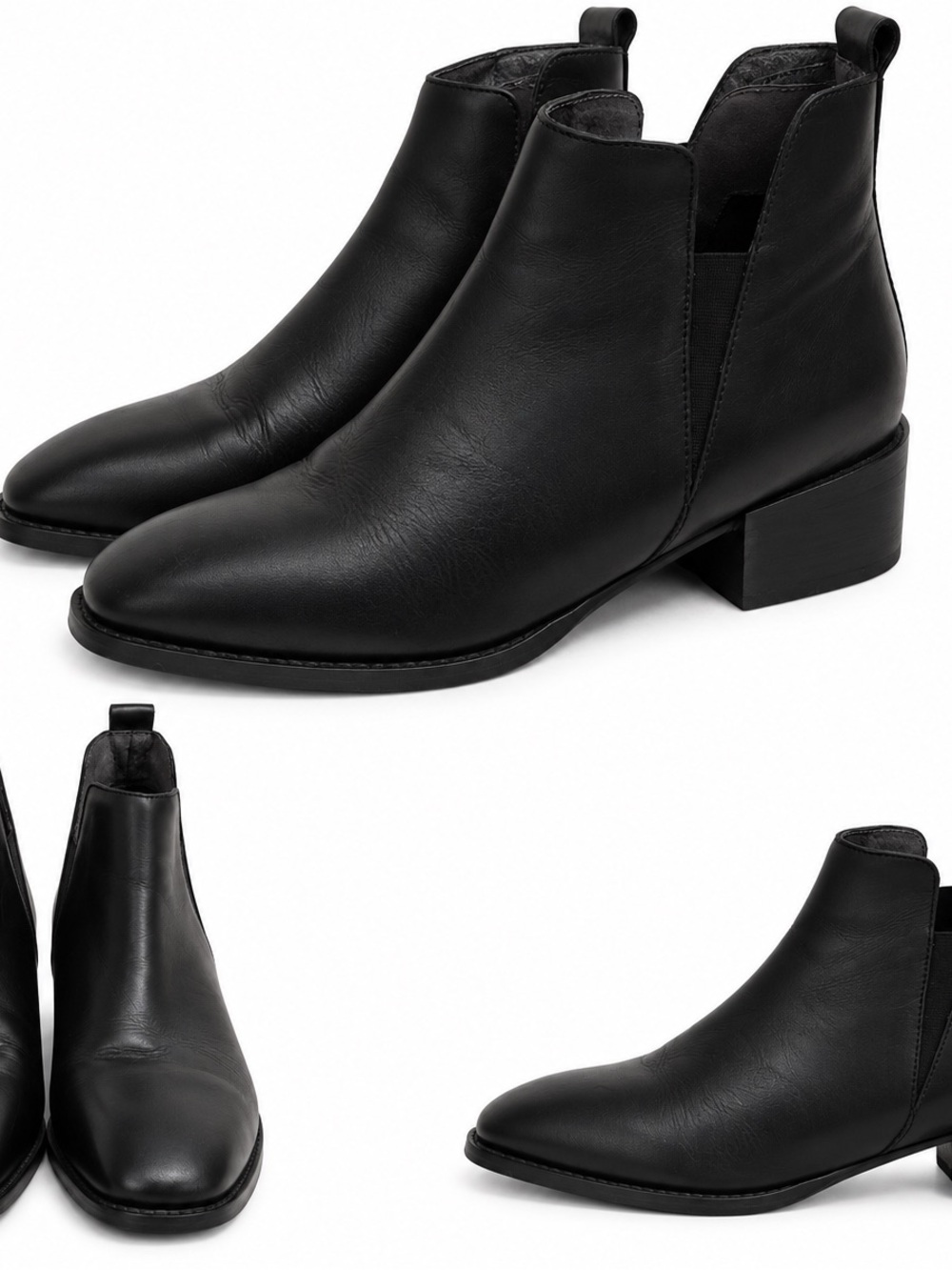 Seychelles Black Leather Chelsea-Style Ankle Boots